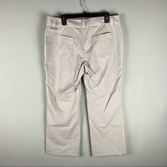 Columbia: Sporty Hiking Outdoor Full Length Light Khaki Pants Pockets Size 16 - Picture 2 of 7